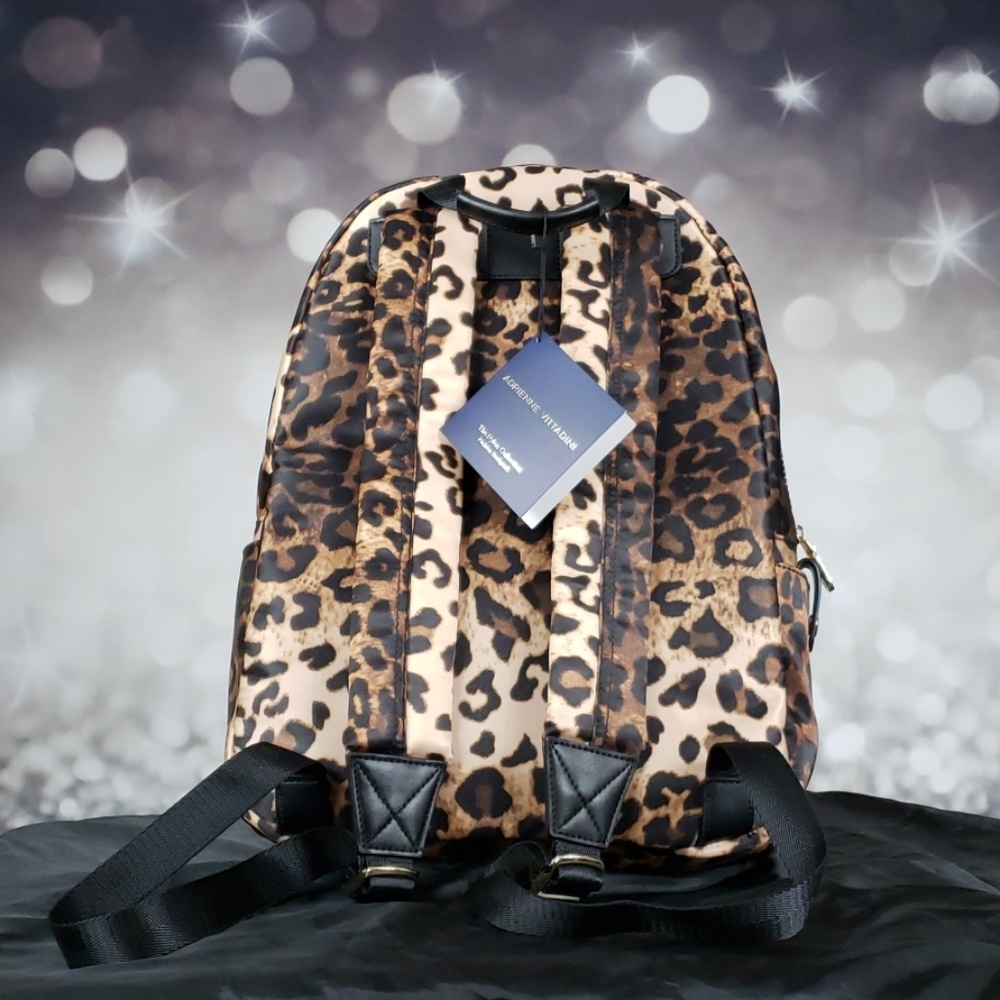 NWT Adrienne Vittadini Leopard Cheetah Backpack - Picture 5 of 8
